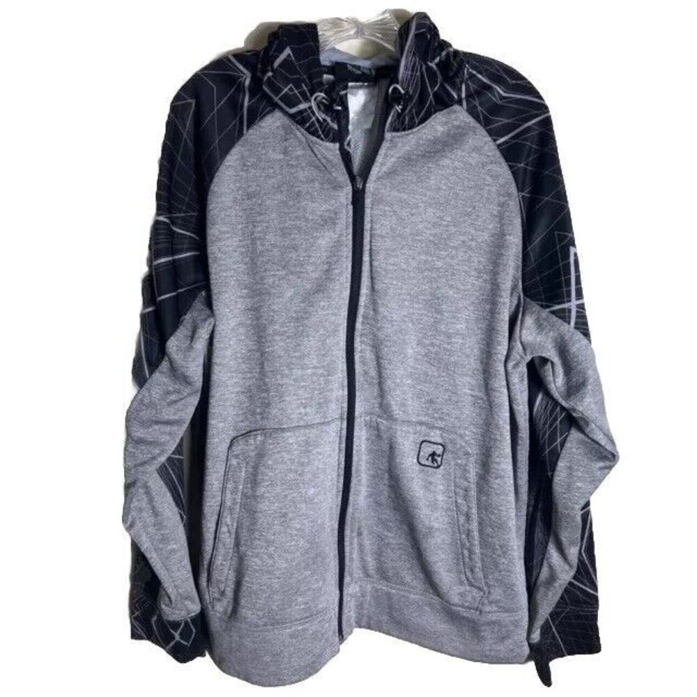 And1 Men's Size Large Gray/Black Sweatshirt Full‎ Zip Up Hoodie